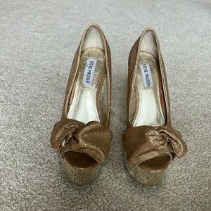 Steve Madden Gold Platform Shoes
